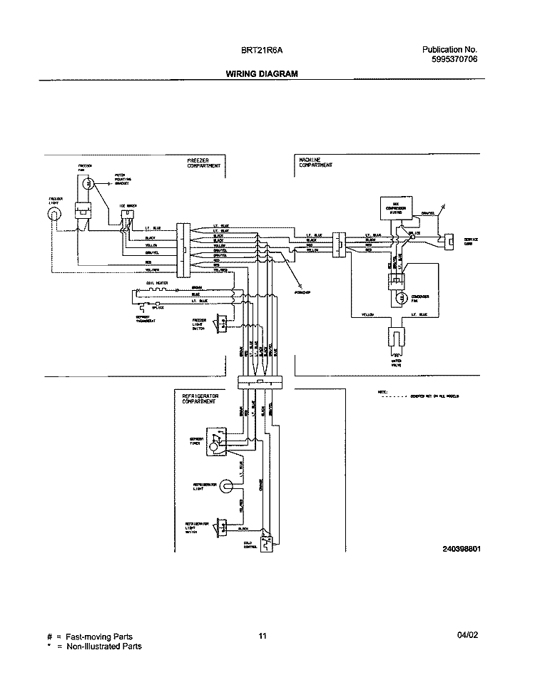 WIRING DIAGRAM Diagram and Parts List for BRT21R6AW1  Uni Refrigerator