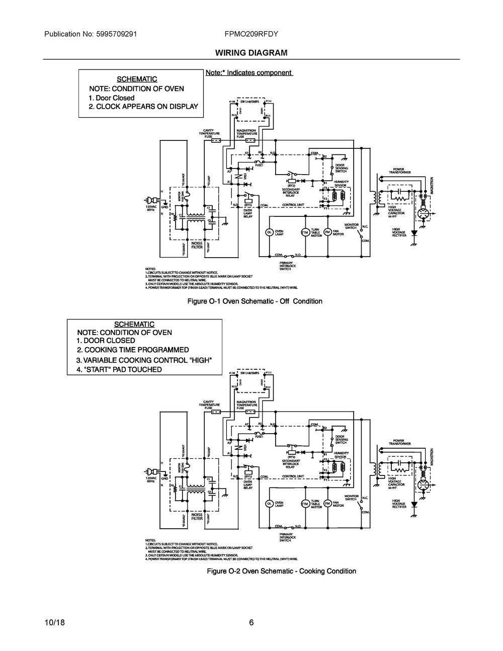 Wiring Diagram Diagram and Parts List for FPMO209RFDY  Frigidaire Microwave