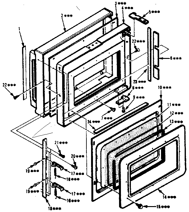 Door Parts Diagram and Parts List for 5648788611  Kenmore Microwave