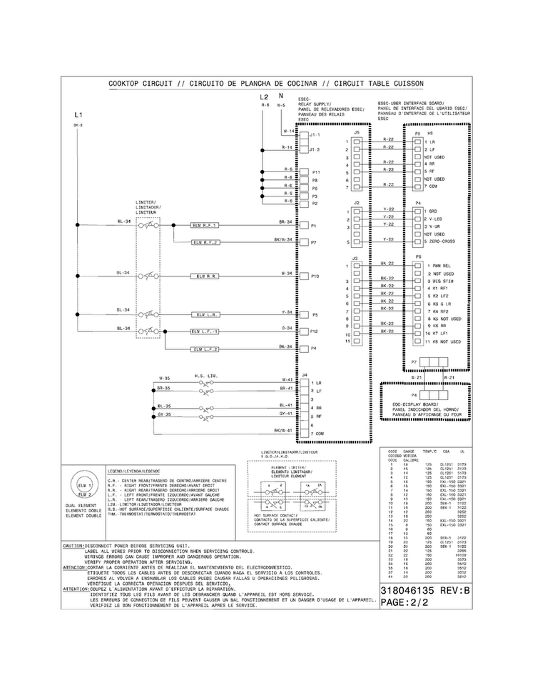 Wiring Diagram Diagram and Parts List for CGEF304DKF4  Frigidaire Range