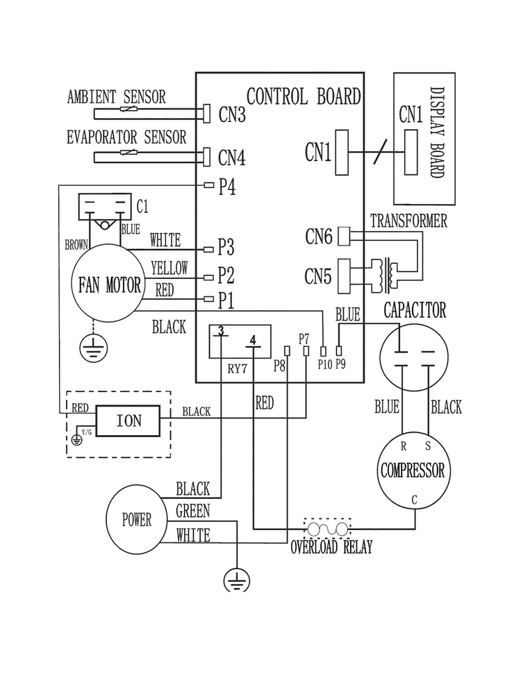 Wiring Diagram Diagram and Parts List for CRA186MT217  Frigidaire Air Conditioner