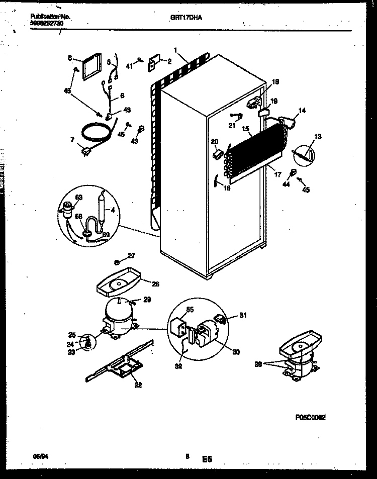 SYSTEM AND AUTOMATIC DEFROST PARTS Diagram and Parts List for GRT17DHAD0  Gibson Refrigerator