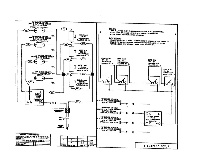 Wiring Diagram Diagram and Parts List for 33009  Frigidaire Cooktop