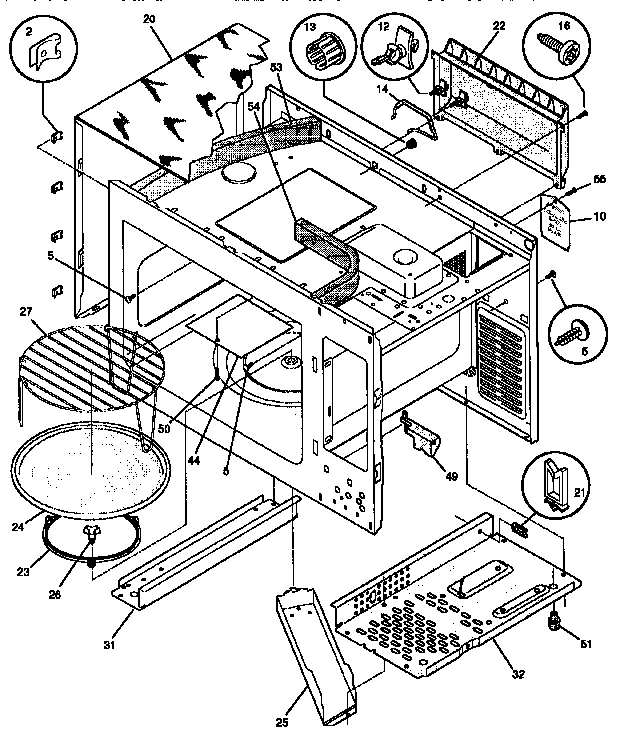 Wrapper / Body Diagram and Parts List for SMS139T1B2 941354510 Tappan Microwave