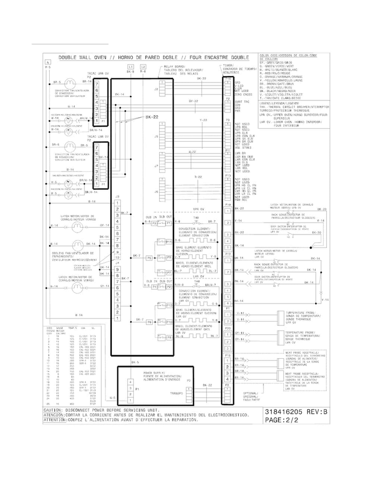 Wiring Diagram Diagram and Parts List for EI27EW35KB1  Electrolux Wall Oven