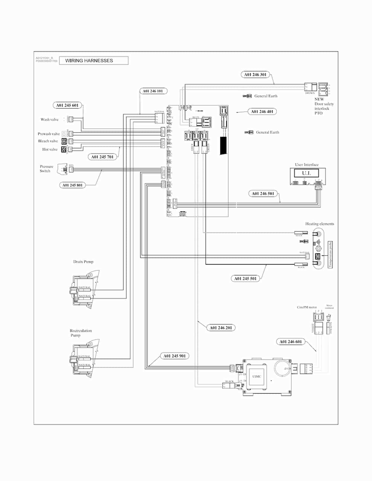 Wiring Diagram Diagram and Parts List for 41741912510  Kenmore Washer