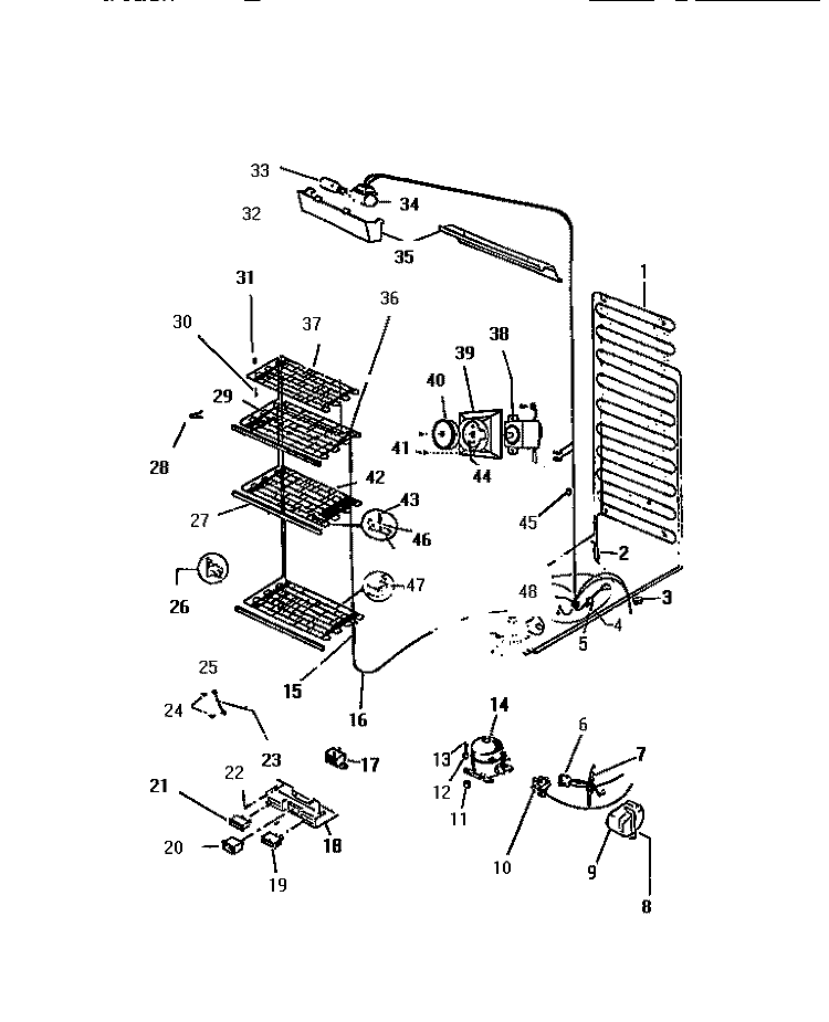 SYSTEMS Diagram and Parts List for UFS101DM1  Kelvinator Freezer