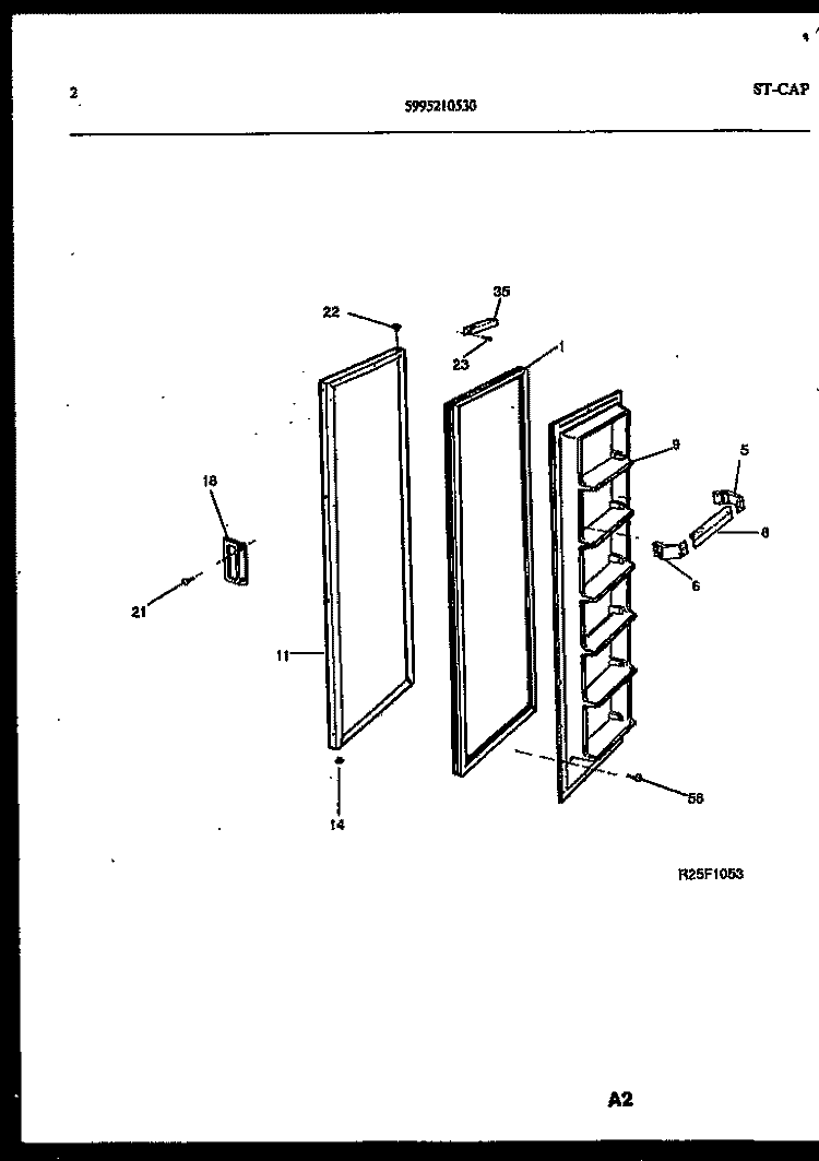 DOOR PARTS Diagram and Parts List for FSK190JN1D  Kelvinator Refrigerator