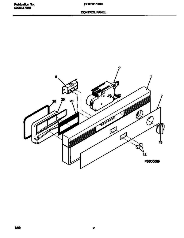 Frigidaire F71c12phs0 4 Diagram and Parts List for F71C12PHS0 V0 Frigidaire Refrigerator