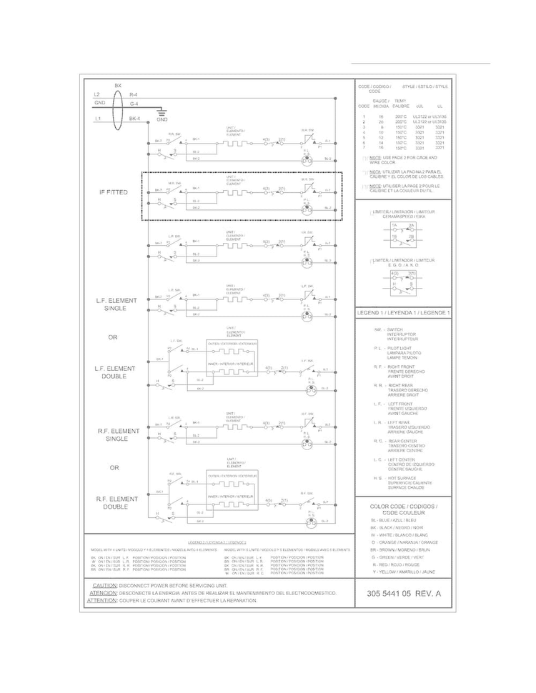 Wiring Diagram Diagram and Parts List for EI24EC15KS  Electrolux Cooktop
