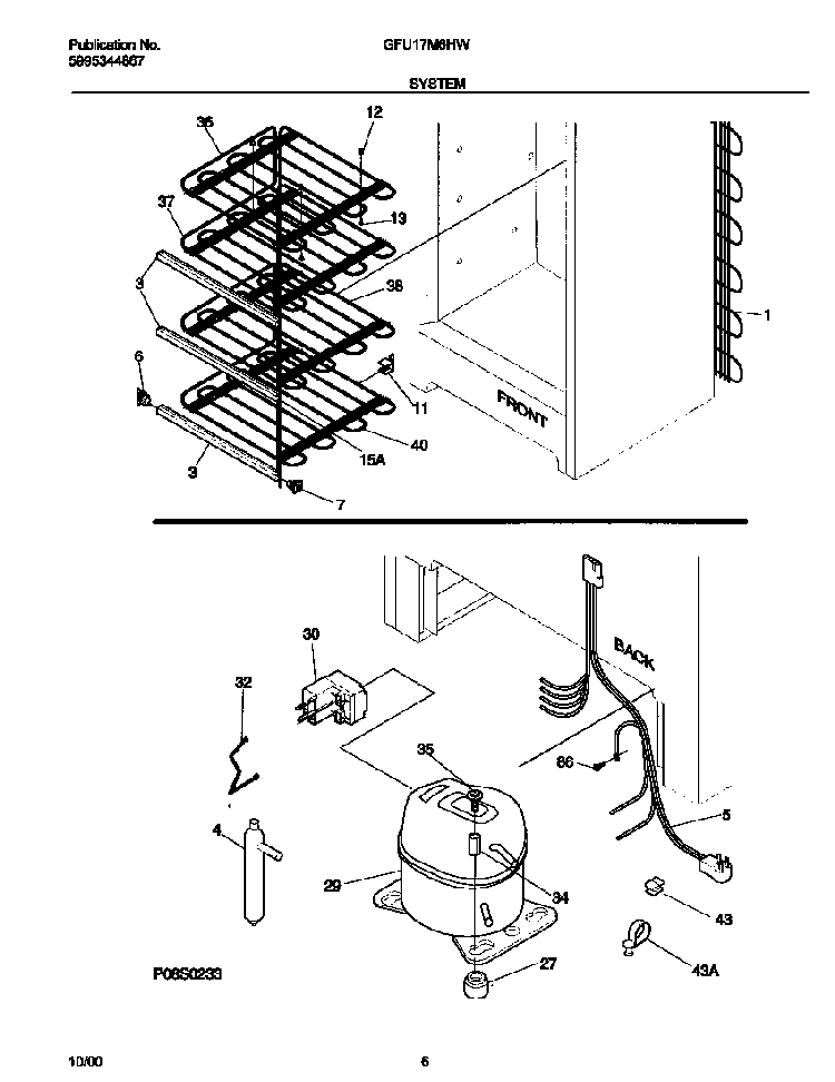System Diagram and Parts List for GFU17M6HW1  Gibson Freezer