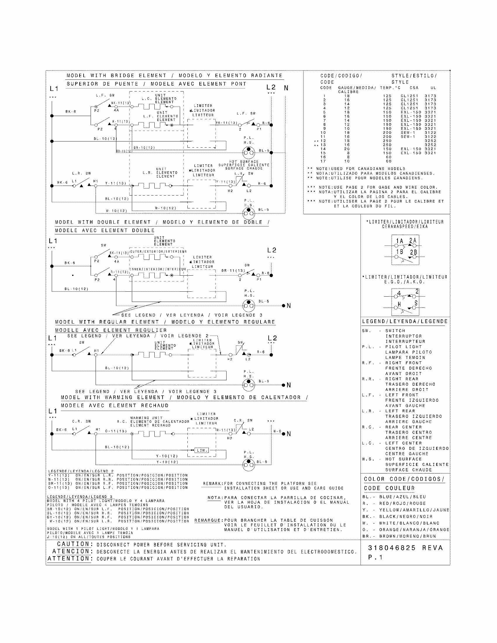 Wiring Diagram Diagram and Parts List for 79042733903  Kenmore Cooktop