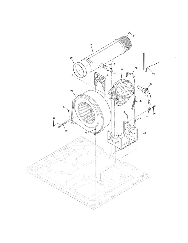 Motor Diagram and Parts List for EIGD50LIW0  Electrolux Dryer