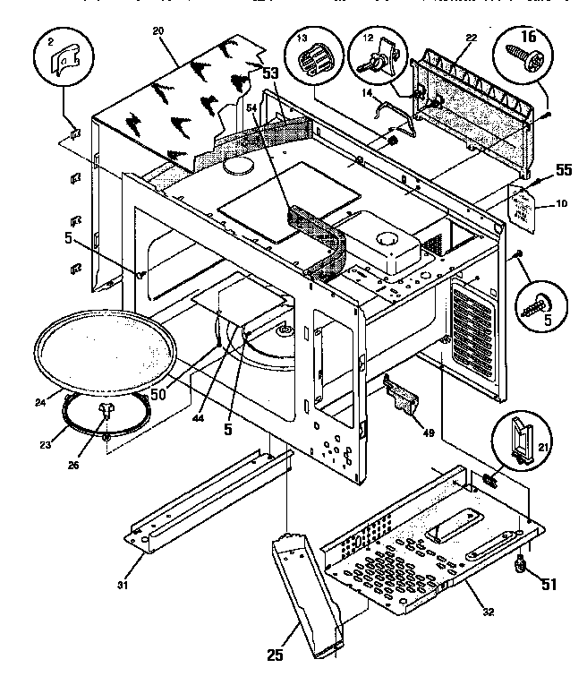 Wrapper/body Diagram and Parts List for SMS138T1(941354509)  Tappan Microwave