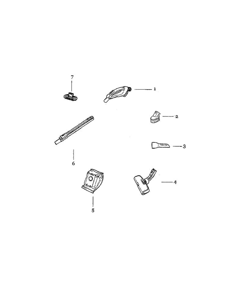 Accessories Diagram and Parts List for EL7000A  Electrolux Canister Vacuum