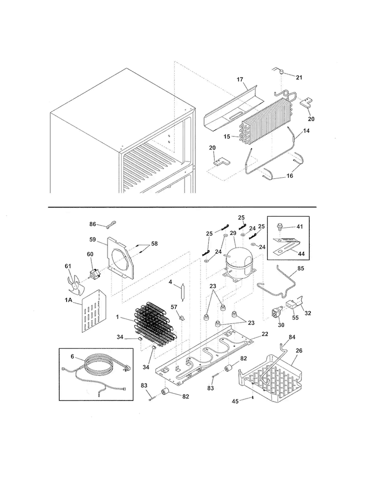 System Diagram and Parts List for LGHT1837NF3  Frigidaire Refrigerator