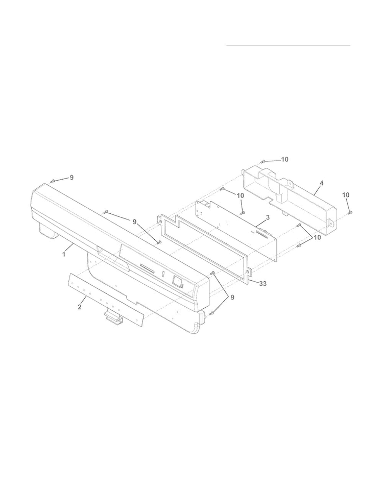 Control Panel Diagram and Parts List for FGBD2431NW0A  Frigidaire Dishwasher
