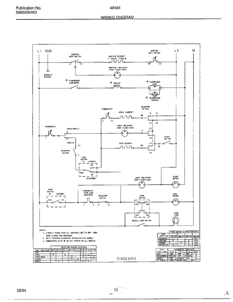 Wiring Diagram Diagram and Parts List for 484640A  Frigidaire Range