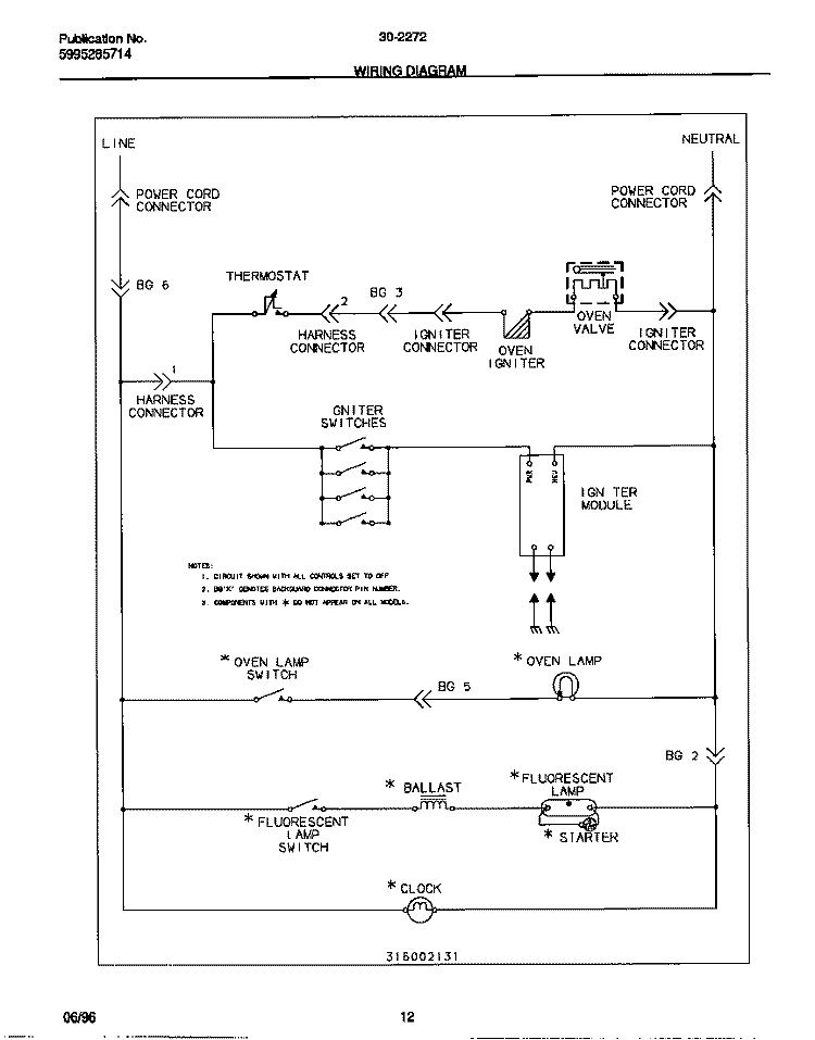 WIRING DIAGRAM Diagram and Parts List for 30-2272-23-06  Tappan Range