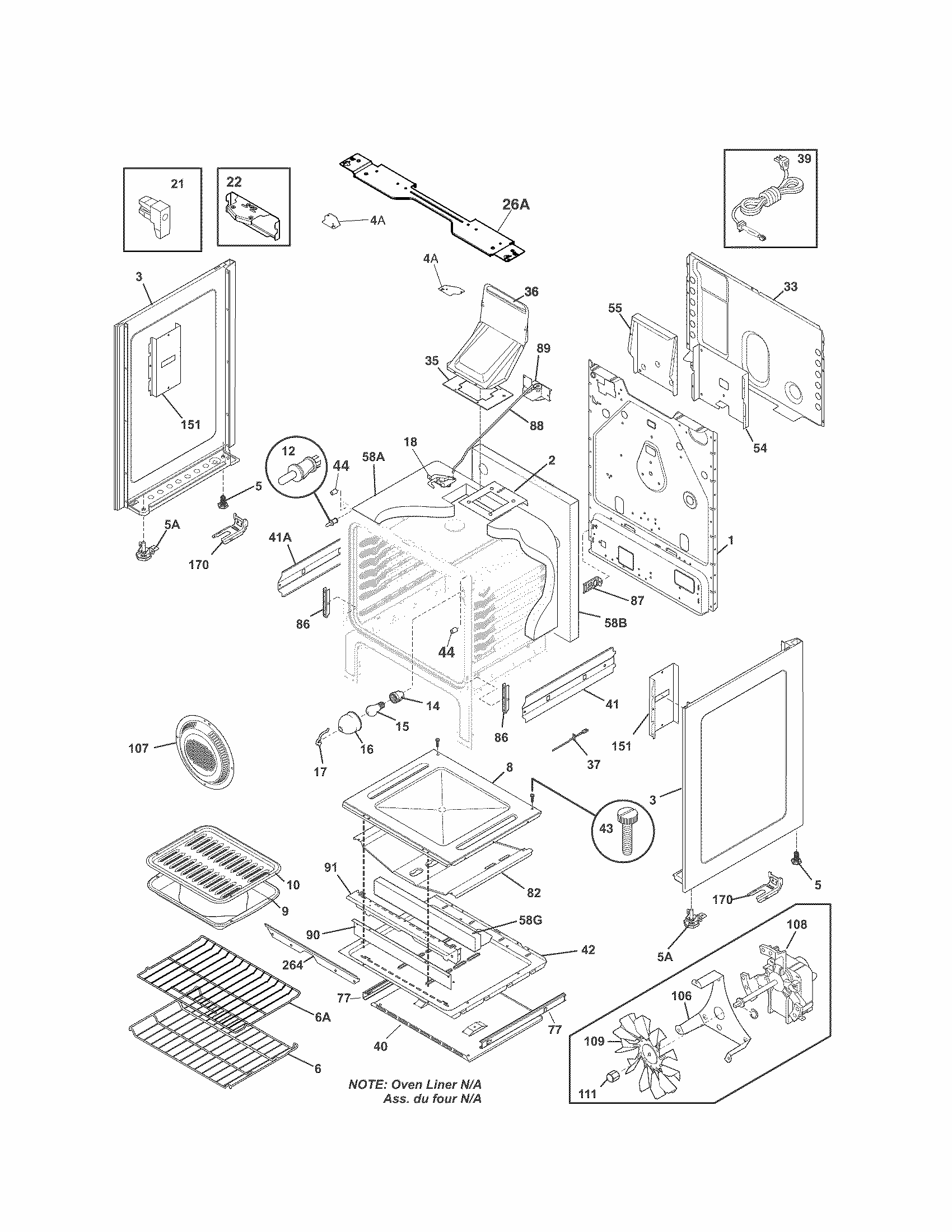 Body Diagram and Parts List for 79072902015  Kenmore Range