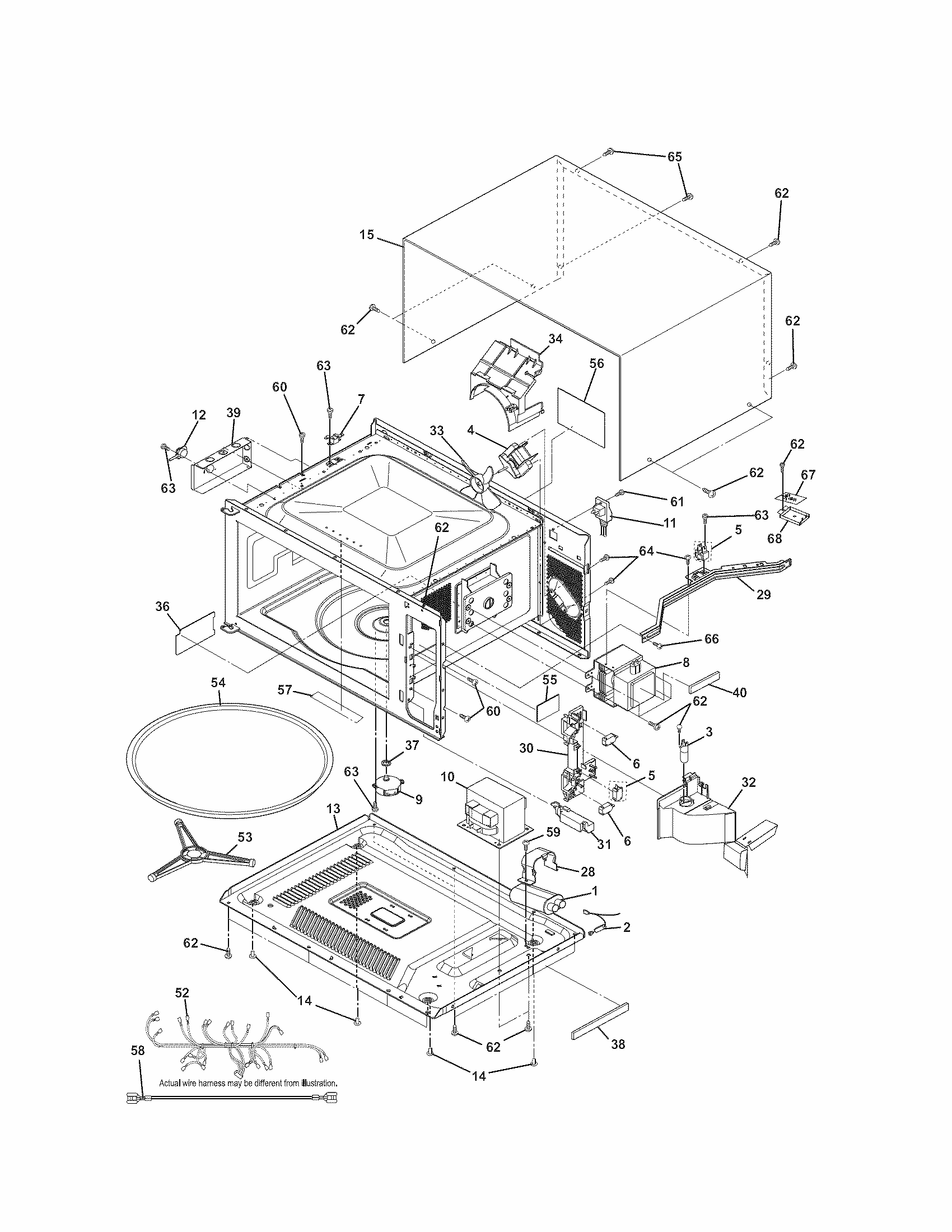 Microwave Diagram and Parts List for 79047852408  Kenmore Microwave