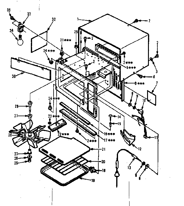 Cabinet Parts Diagram and Parts List for 5648878430  Kenmore Microwave
