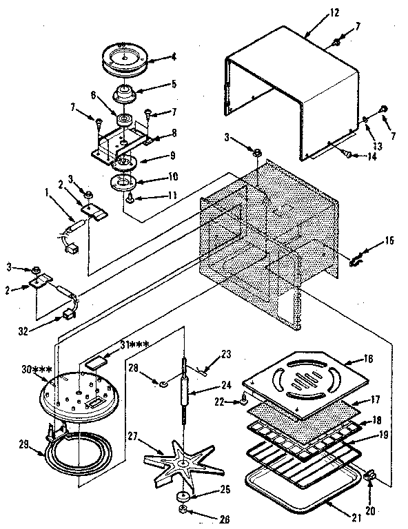 Cavity Parts-b Diagram and Parts List for 5648698511  Kenmore Microwave
