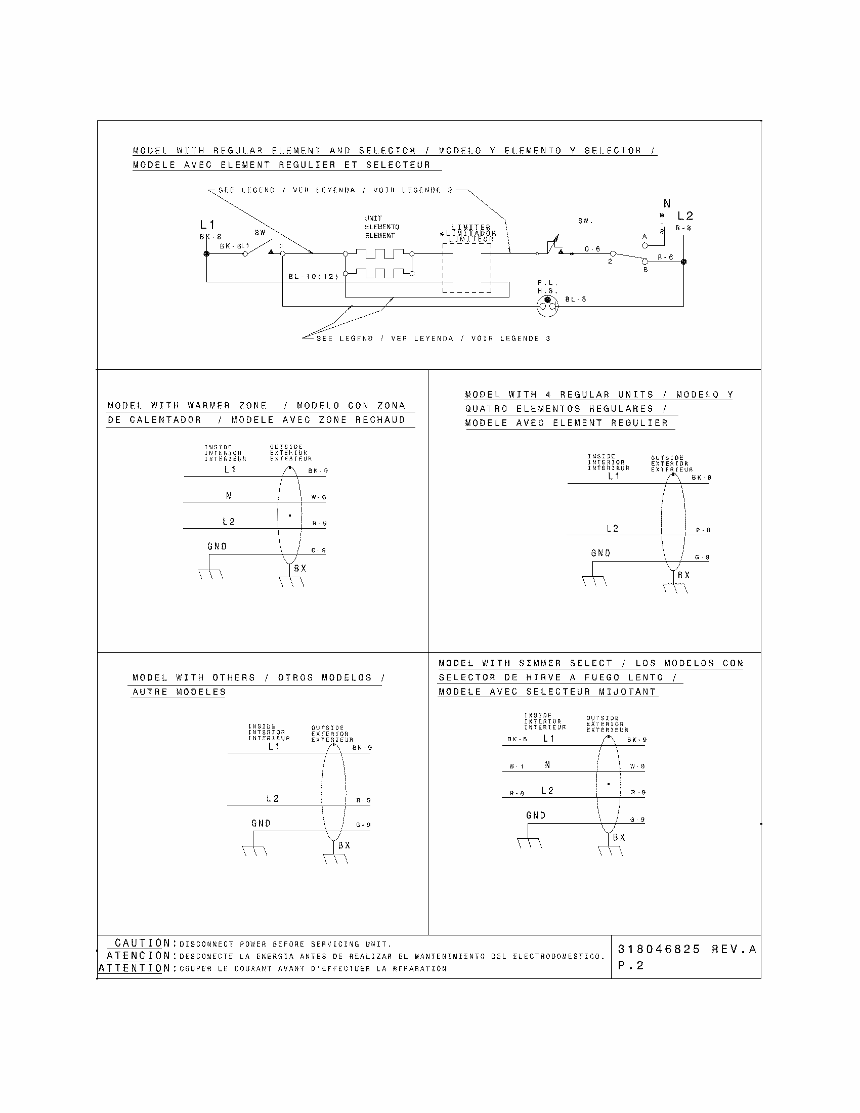 Wiring Diagram Diagram and Parts List for 79042732406  Kenmore Cooktop