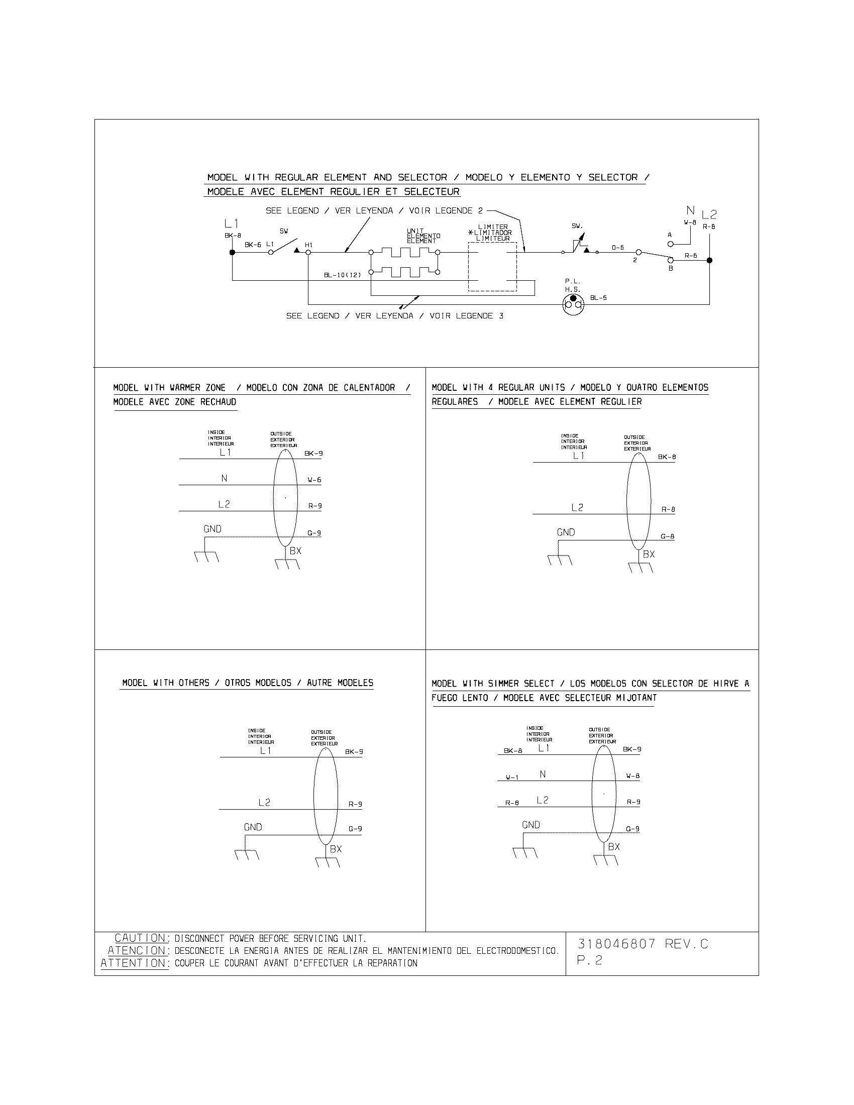 Wiring Diagram Diagram and Parts List for 79042729700  Kenmore Cooktop