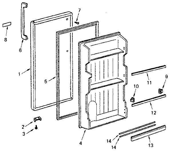 Door Diagram and Parts List for 5648946050  Kenmore Refrigerator