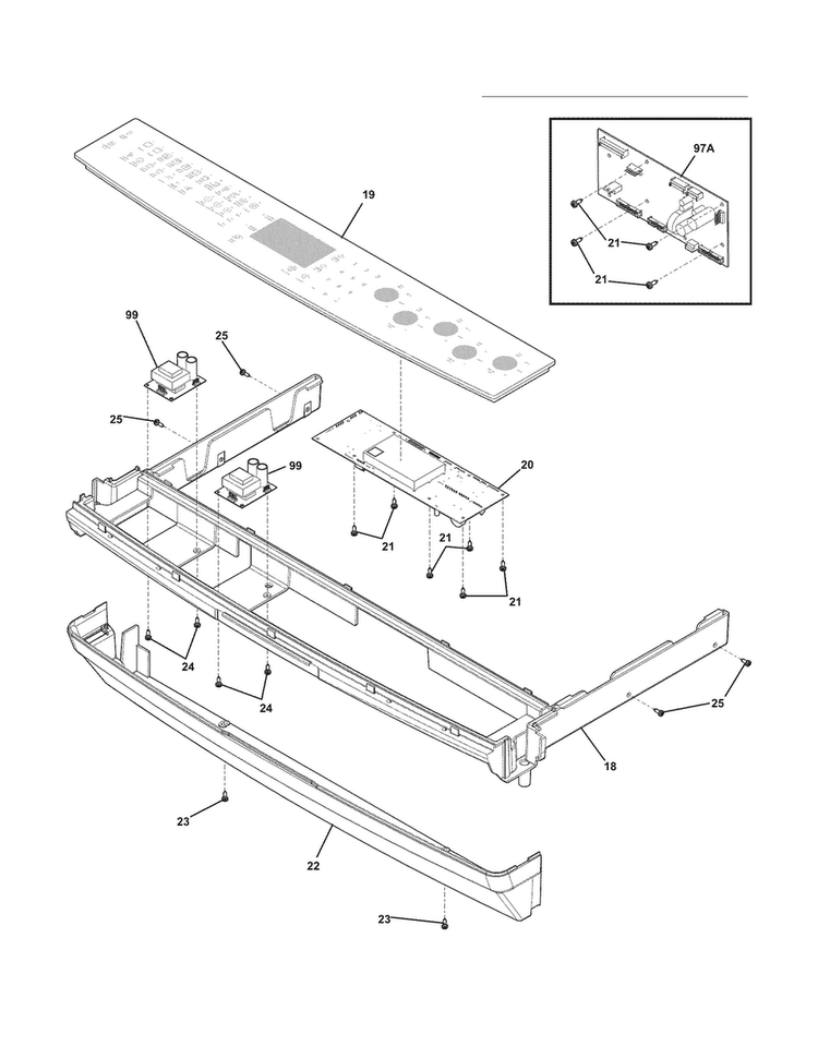 Backguard Diagram and Parts List for EW30ES65GBG  Electrolux Range