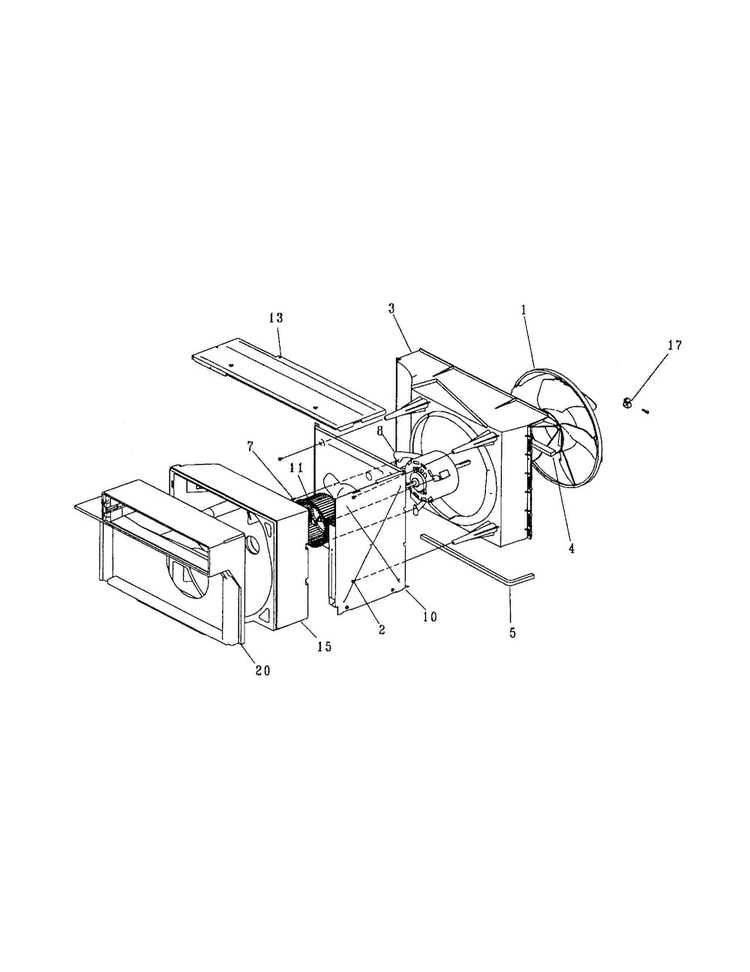 Air Handling Diagram and Parts List for 25370186001  Kenmore Air Conditioner