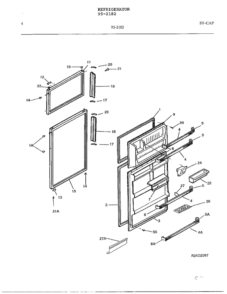 Electrical Equipment Page 3 Diagram and Parts List for 95-2182  Frigidaire Refrigerator