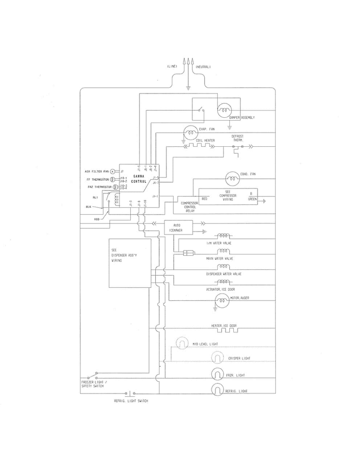 Wiring Schematic Diagram and Parts List for FFHS2622MSS  Frigidaire Refrigerator