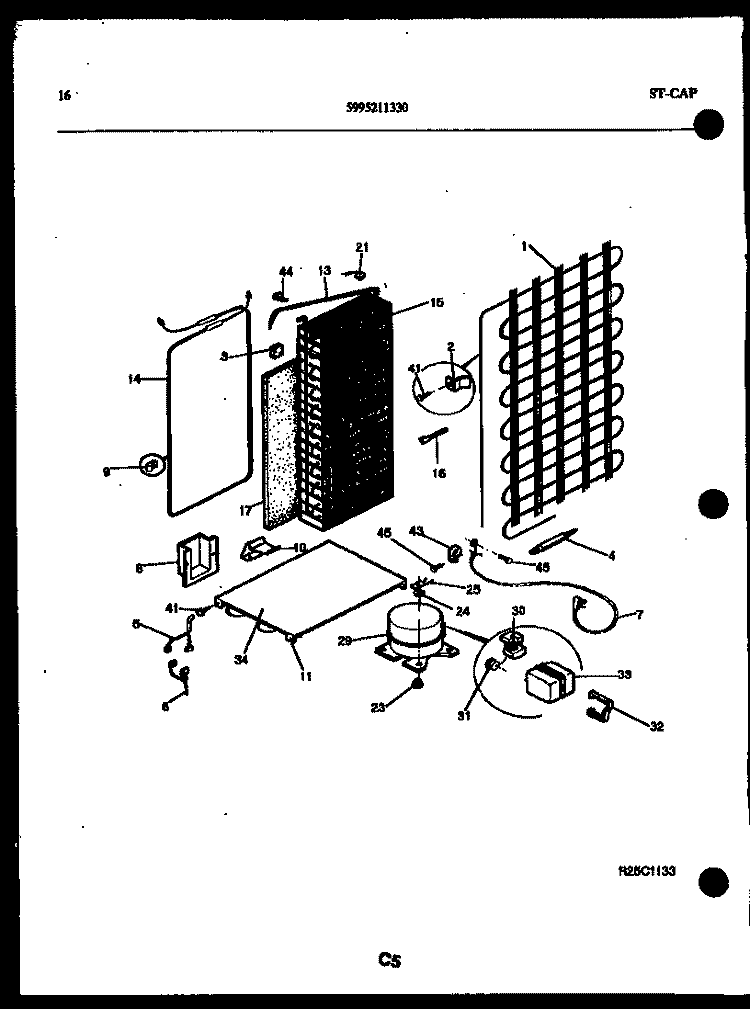 SYSTEM AND AUTOMATIC DEFROST PARTS Diagram and Parts List for FGW240JN0W  Kelvinator Refrigerator