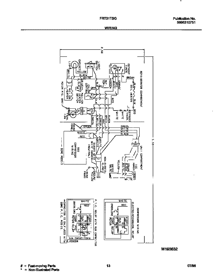 WIRING DIAGRAM Diagram and Parts List for FRT21TSGD1  Frigidaire Refrigerator