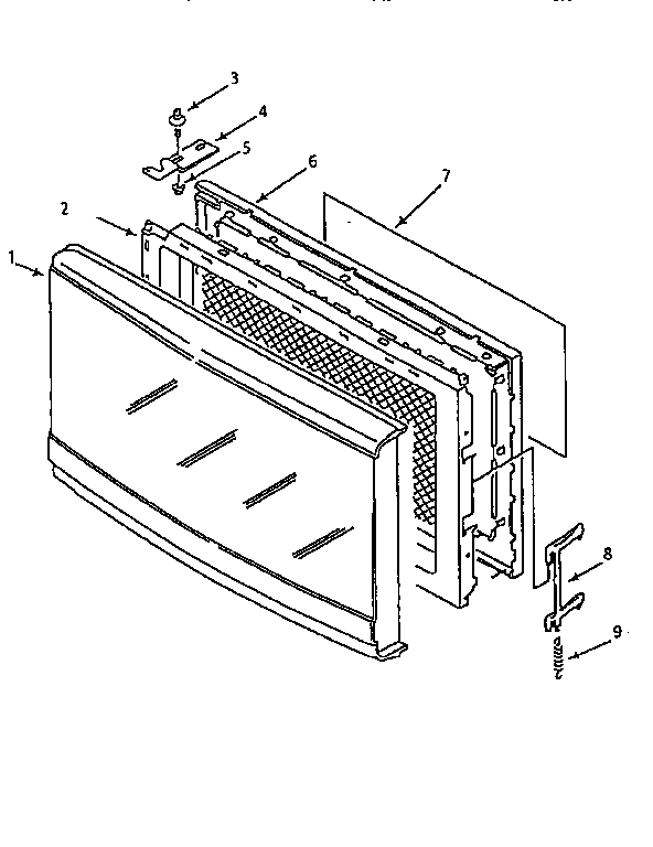Door Parts Diagram and Parts List for 56466290690  Kenmore Microwave