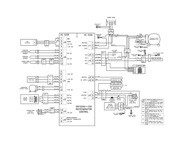 Wiring Diagram Diagram and Parts List for EI23BC60KS9A  Electrolux Refrigerator