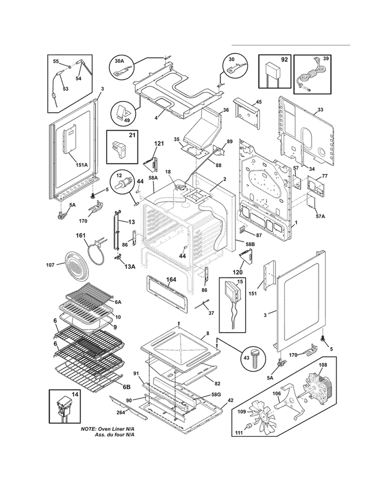 Body Diagram and Parts List for CEW30GF6GSK  Electrolux Range