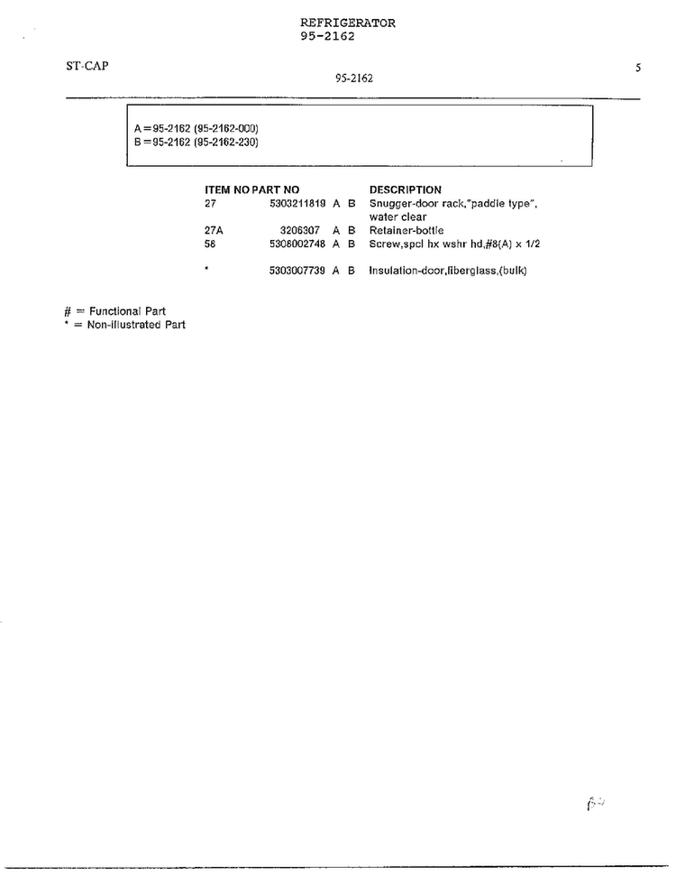 Electrical Equipment Page 4 Diagram and Parts List for 95-2162  Frigidaire Refrigerator