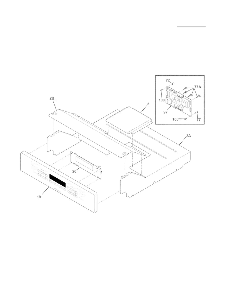 Control Panel Diagram and Parts List for FFET2725LBB  Frigidaire Wall Oven
