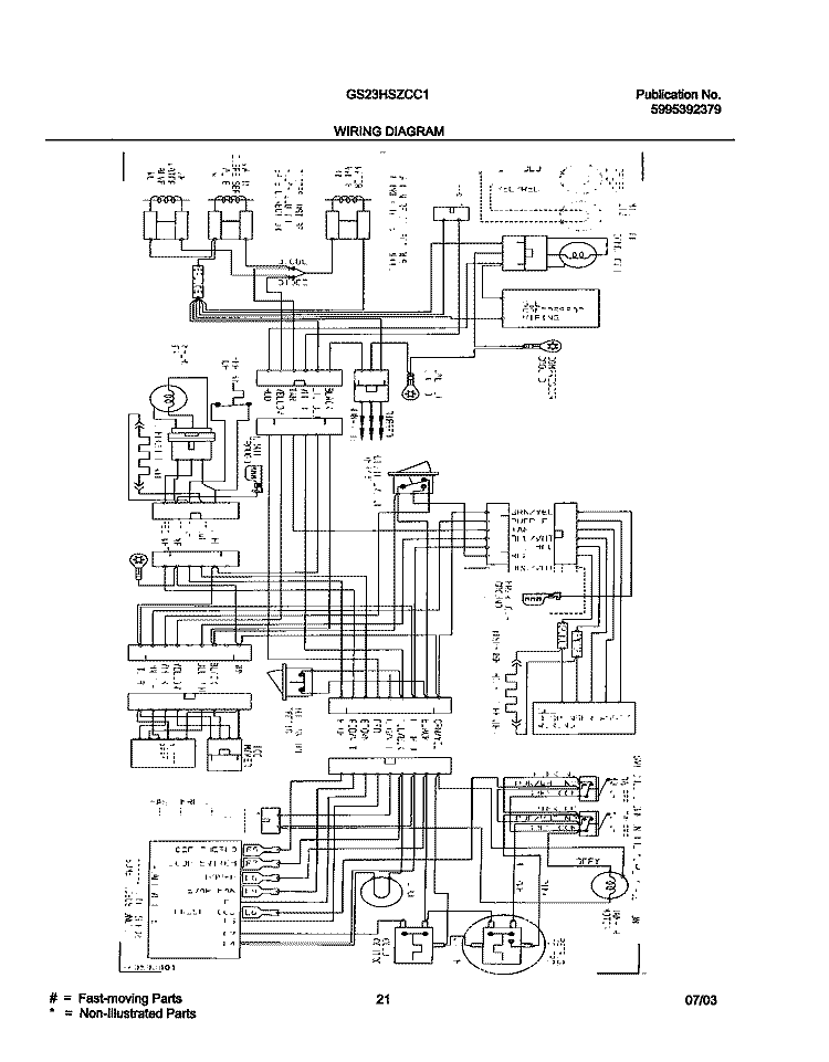 WIRING DIAGRAM Diagram and Parts List for GS23HSZCC1  Frigidaire Refrigerator