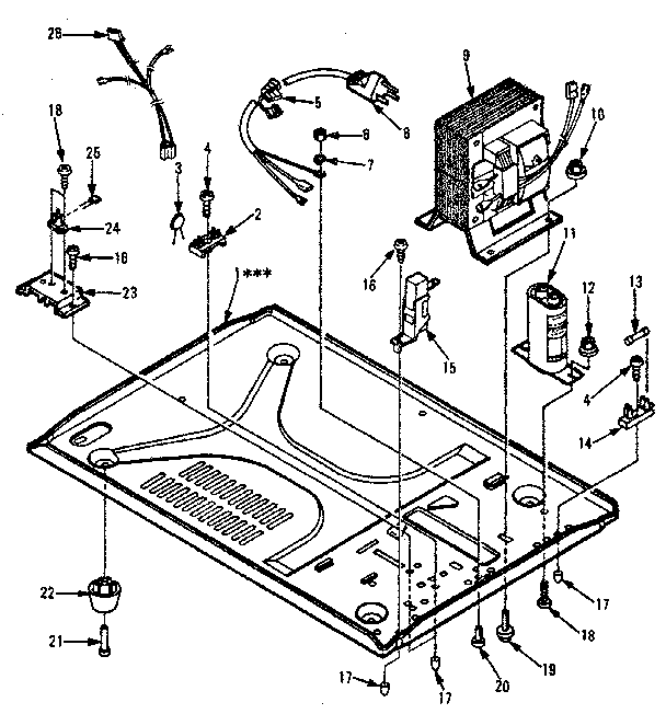 Microwave Parts Diagram and Parts List for 5648878520  Kenmore Microwave