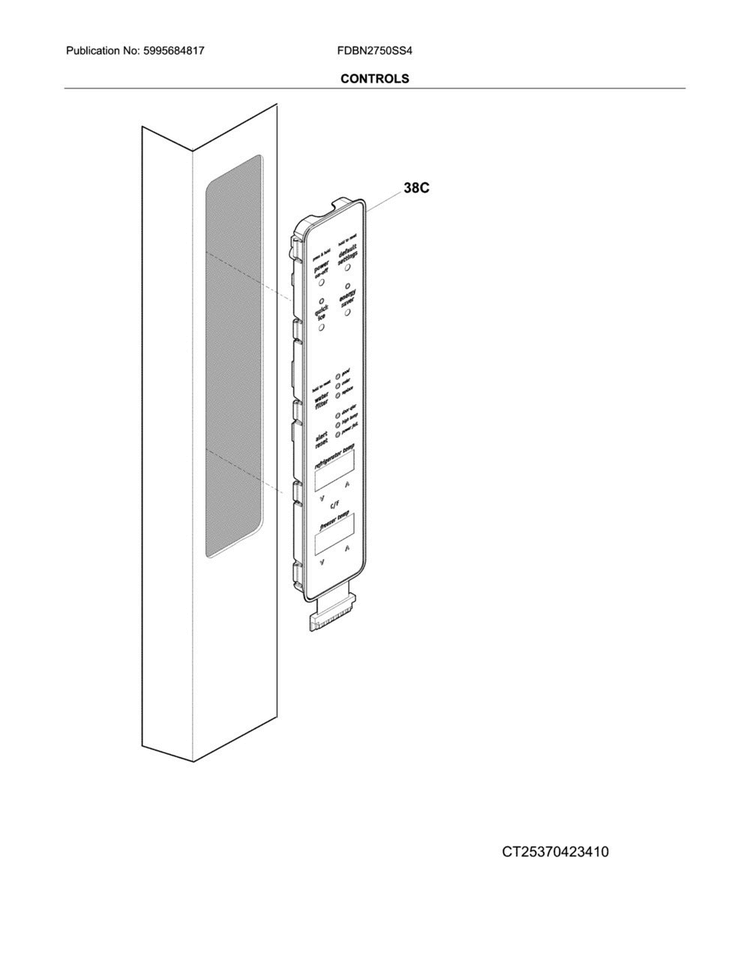 Control Diagram and Parts List for FDBN2750SS4  Frigidaire Refrigerator