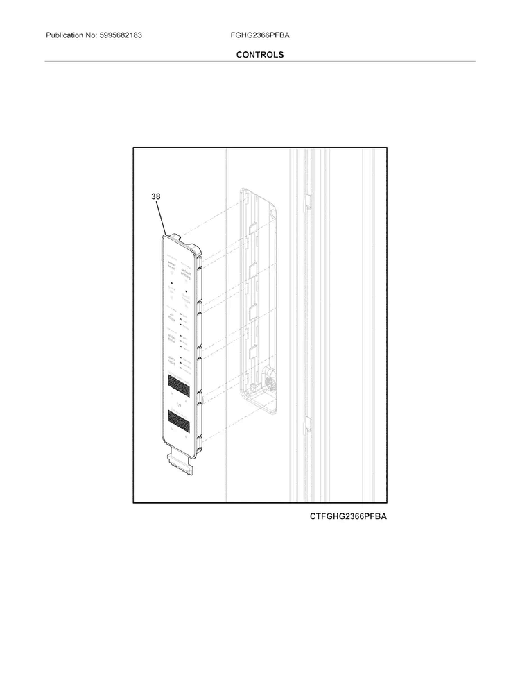 Controls Diagram and Parts List for FGHG2366PFBA  Frigidaire Refrigerator