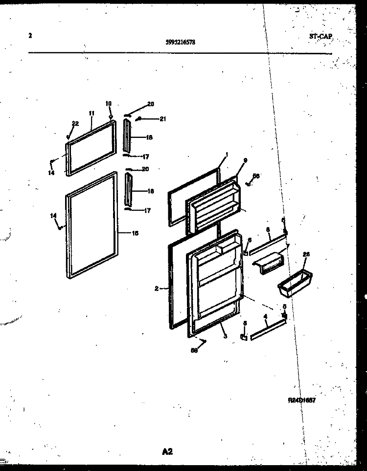 DOOR PARTS Diagram and Parts List for ATG185NCW1  Frigidaire Refrigerator