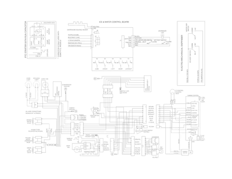 Wiring Diagram Diagram and Parts List for FFSS2314QE2A  Frigidaire Refrigerator