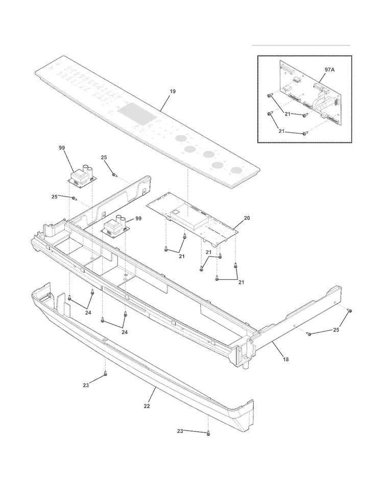 Backguard Diagram and Parts List for EW30ES65GSH  Electrolux Range