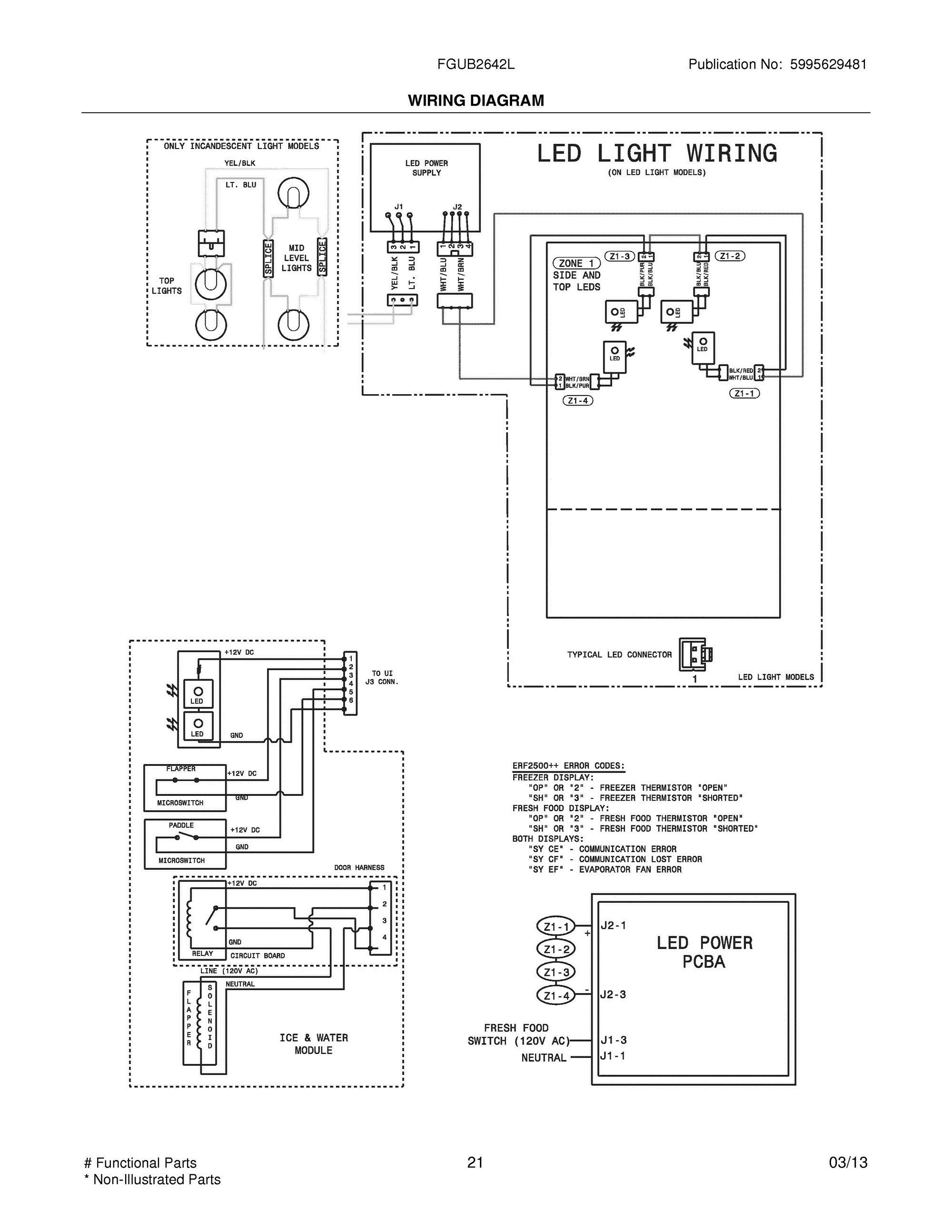 19 - WIRING DIAGRAM Diagram and Parts List for FGUB2642LF9  Frigidaire Refrigerator