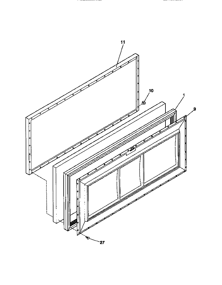 DOOR Diagram and Parts List for MFC05M0BW1  Frigidaire Freezer